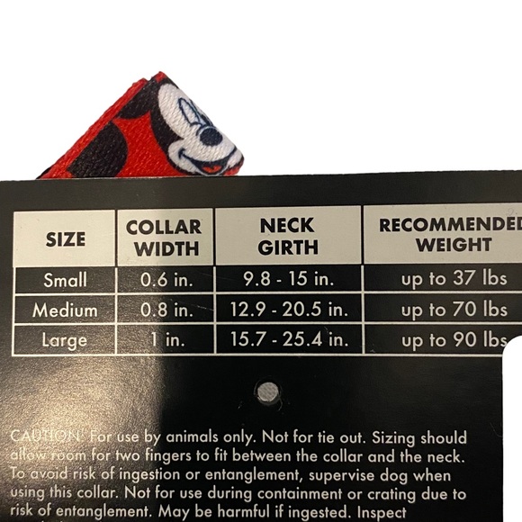 DISNEY Red Mickey Mouse Dog Collar Size: M 12.9” - 20.5” - Picture 6 of 6